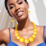 Load image into Gallery viewer, Yellow Graduated Bubble Gum Necklace Set
