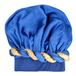 Load image into Gallery viewer, Bonnet Blue Gold Satin Wide Edge Twist Women
