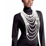 Load image into Gallery viewer, White Long White Pearl Necklace Set
