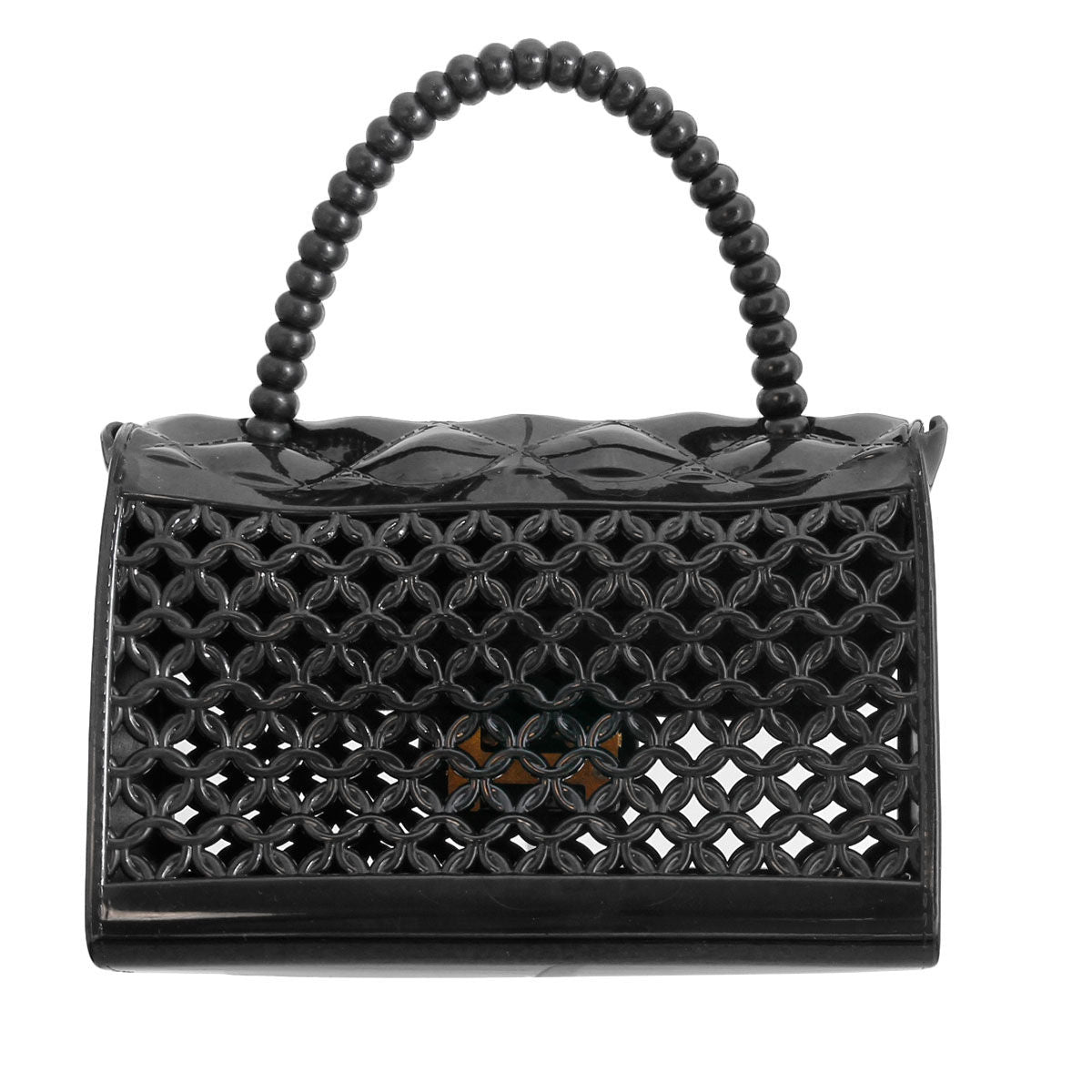 Black Jelly Top Handle Mini Crossbody