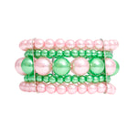 Load image into Gallery viewer, Bracelet Pink Green Stacked Pearls
