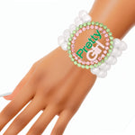 Load image into Gallery viewer, AKA White Pearl Pretty Girl Rhinestone Bracelet
