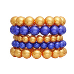 Load image into Gallery viewer, SGRHO Gold Blue Pearl Stretch 5 Pcs Bracelet Women
