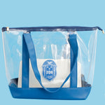 Load image into Gallery viewer, Tote Blue Clear Zeta Sorority Bag for Women
