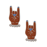 Load image into Gallery viewer, Blue White Hand Sign Studs
