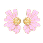 Load image into Gallery viewer, Studs Pink Half Daisy Flower Earrings for Women
