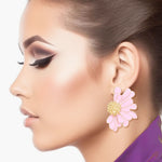 Load image into Gallery viewer, Studs Pink Half Daisy Flower Earrings for Women
