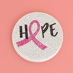 Load image into Gallery viewer, Breast Cancer Hope Ribbon Bling Mirror Compact
