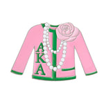 Load image into Gallery viewer, AKA Pink Green Sorority Sweater Pin
