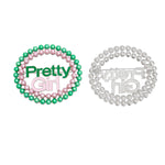 Load image into Gallery viewer, AKA Sorority Pink Green Pearl Pretty Girl Brooch
