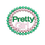 Load image into Gallery viewer, AKA Sorority Pink Green Pearl Pretty Girl Brooch
