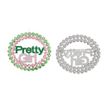 Load image into Gallery viewer, AKA Sorority Pink Green Stone Pretty Girl Brooch
