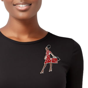 DST Sorority Glam Gal Shopping Brooch for Women