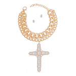 Load image into Gallery viewer, Chunky Gold Jumbo Cross Necklace
