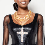 Load image into Gallery viewer, Chunky Gold Jumbo Cross Necklace
