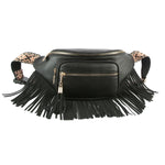 Load image into Gallery viewer, Black Fringe Fanny Pack
