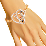 Load image into Gallery viewer, Gold Designer D Heart Bracelet
