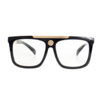 Load image into Gallery viewer, Black Clear Medallion Glasses
